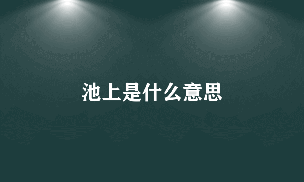 池上是什么意思