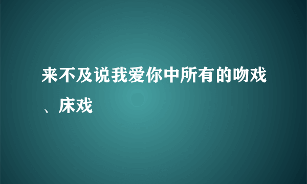 来不及说我爱你中所有的吻戏、床戏