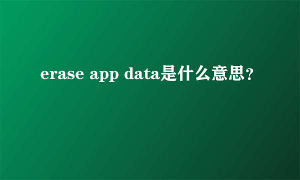 erase app data是什么意思？