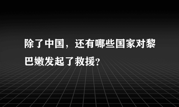 除了中国，还有哪些国家对黎巴嫩发起了救援？