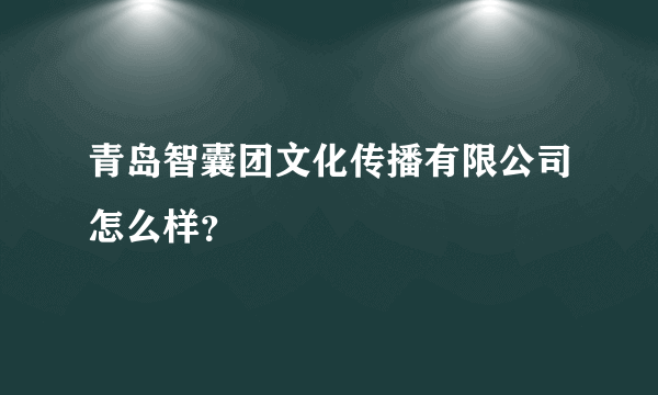 青岛智囊团文化传播有限公司怎么样？