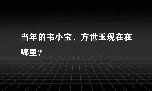 当年的韦小宝、方世玉现在在哪里？