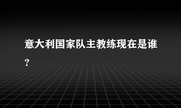 意大利国家队主教练现在是谁？