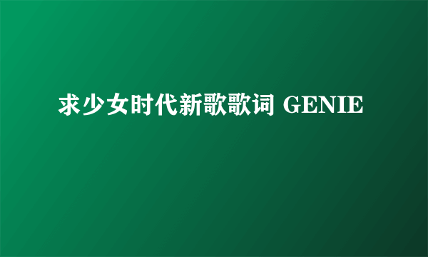 求少女时代新歌歌词 GENIE