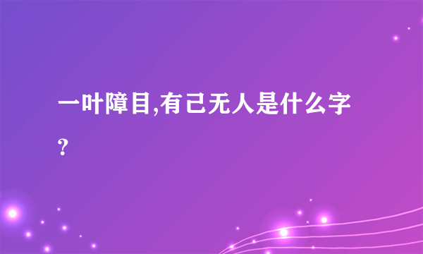 一叶障目,有己无人是什么字？