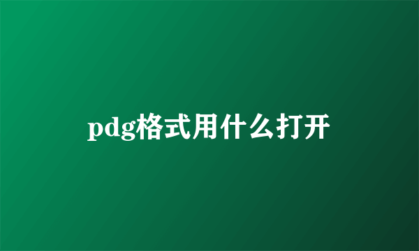 pdg格式用什么打开