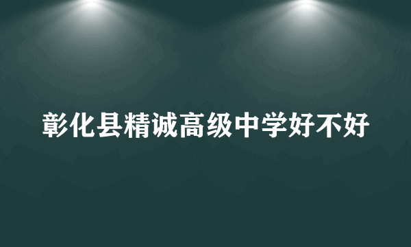 彰化县精诚高级中学好不好