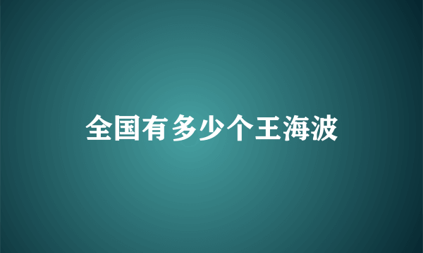 全国有多少个王海波