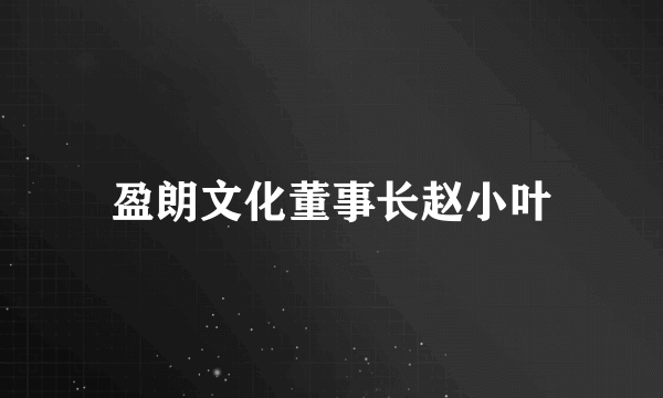 盈朗文化董事长赵小叶