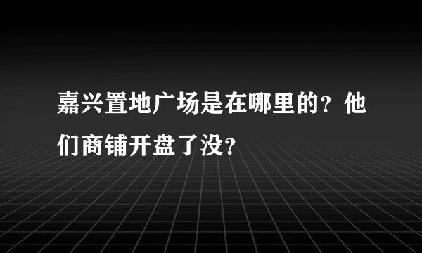 嘉兴置地广场是在哪里的？他们商铺开盘了没？