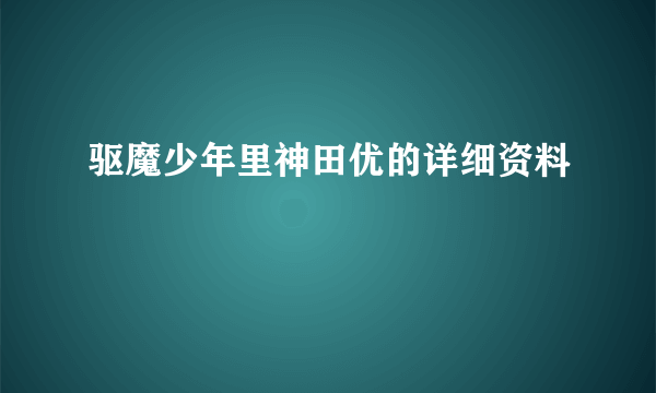 驱魔少年里神田优的详细资料