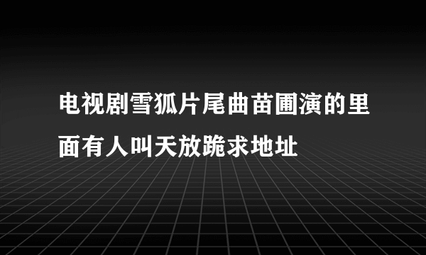 电视剧雪狐片尾曲苗圃演的里面有人叫天放跪求地址