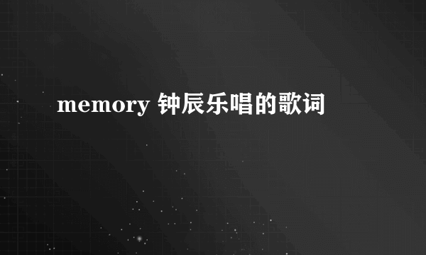 memory 钟辰乐唱的歌词