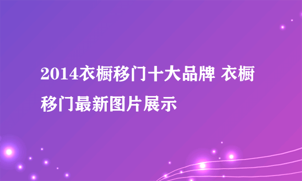 2014衣橱移门十大品牌 衣橱移门最新图片展示