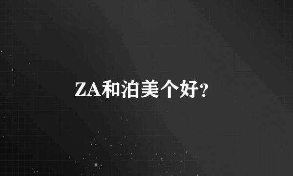 ZA和泊美个好？