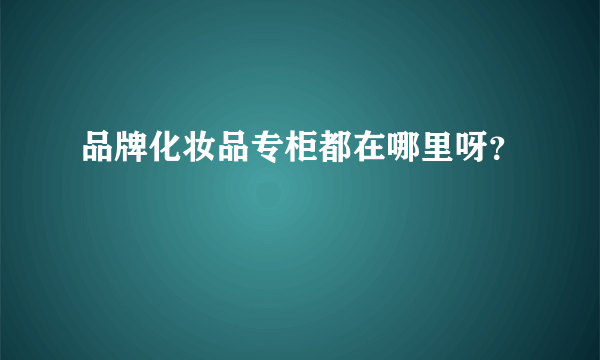 品牌化妆品专柜都在哪里呀？