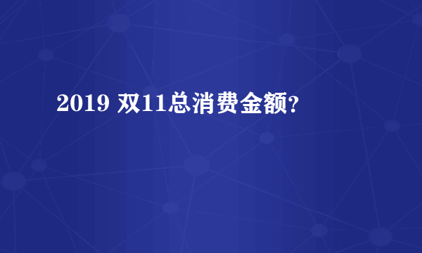 2019 双11总消费金额？