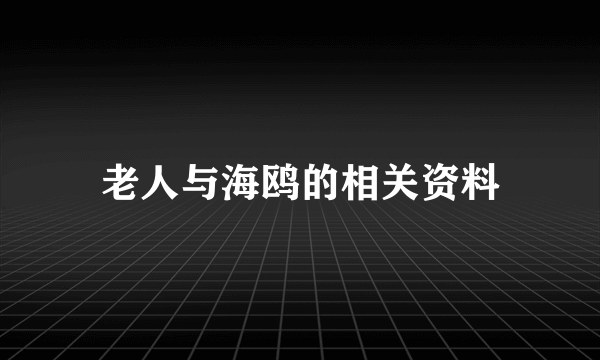 老人与海鸥的相关资料