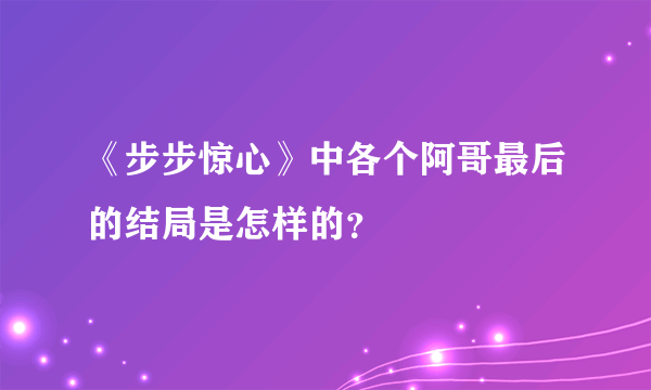 《步步惊心》中各个阿哥最后的结局是怎样的？