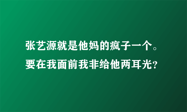 张艺源就是他妈的疯子一个。要在我面前我非给他两耳光？