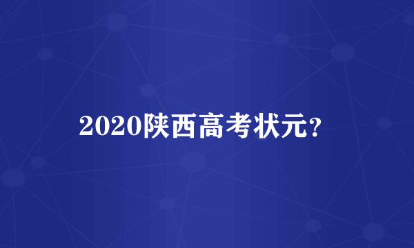 2020陕西高考状元？