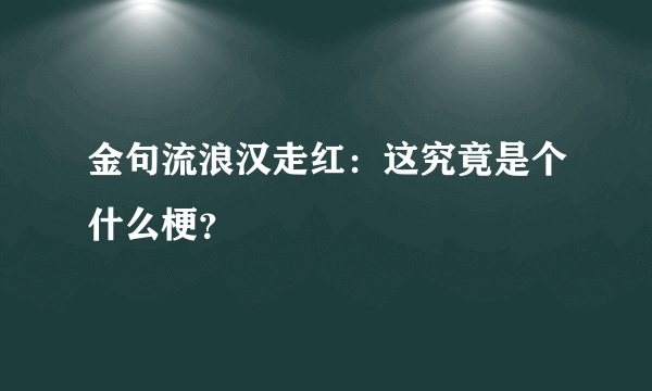 金句流浪汉走红：这究竟是个什么梗？