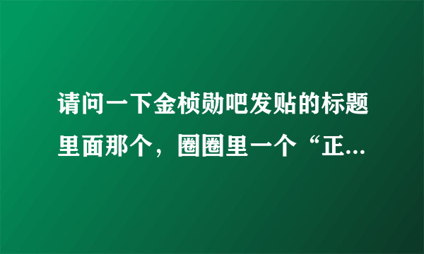 请问一下金桢勋吧发贴的标题里面那个，圈圈里一个“正”字，怎么输？