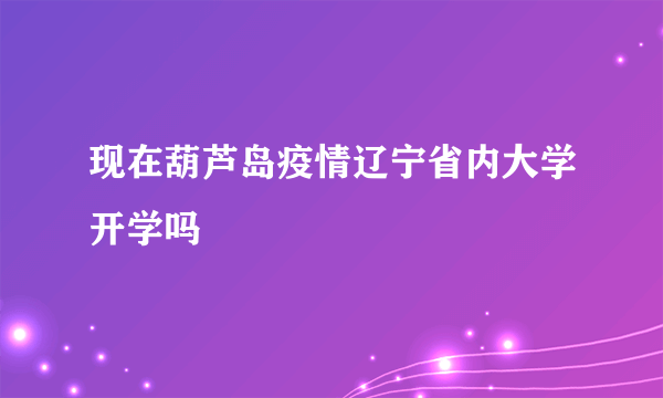 现在葫芦岛疫情辽宁省内大学开学吗