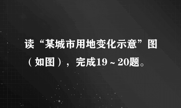 读“某城市用地变化示意”图（如图），完成19～20题。