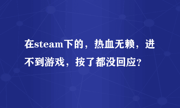 在steam下的，热血无赖，进不到游戏，按了都没回应？