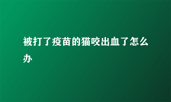 被打了疫苗的猫咬出血了怎么办