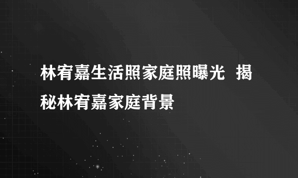 林宥嘉生活照家庭照曝光  揭秘林宥嘉家庭背景