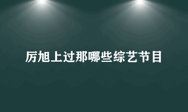 厉旭上过那哪些综艺节目