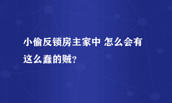 小偷反锁房主家中 怎么会有这么蠢的贼？