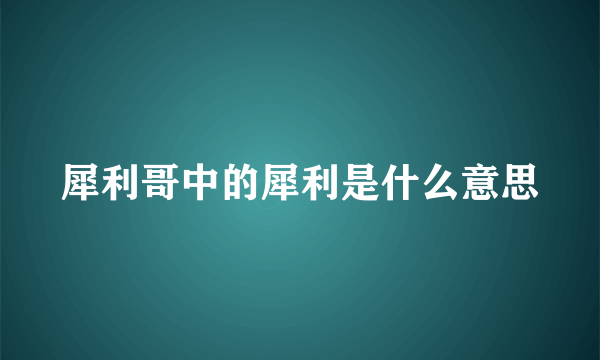 犀利哥中的犀利是什么意思