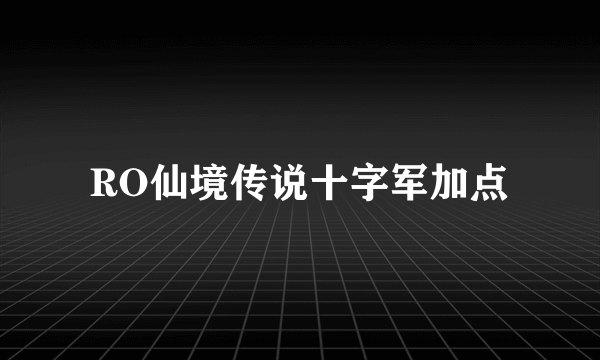 RO仙境传说十字军加点