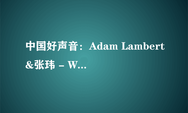 中国好声音：Adam Lambert&张玮 - Whataya Want From Me