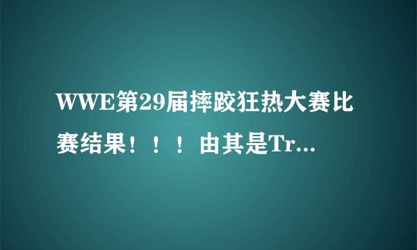 WWE第29届摔跤狂热大赛比赛结果！！！由其是Triple H的那场，最好说详细点。