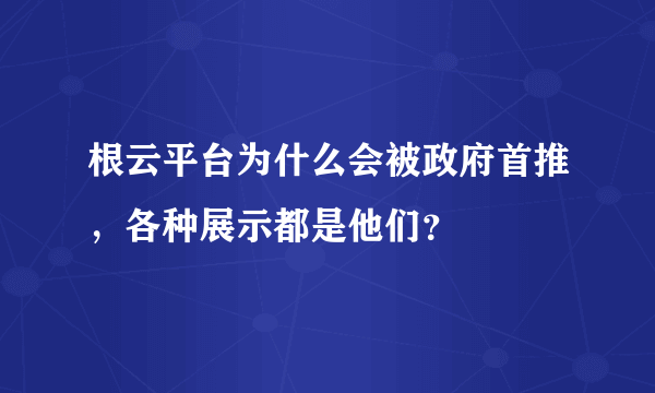 根云平台为什么会被政府首推，各种展示都是他们？