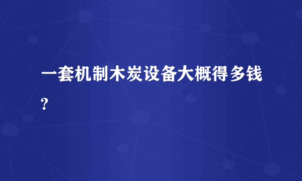 一套机制木炭设备大概得多钱?