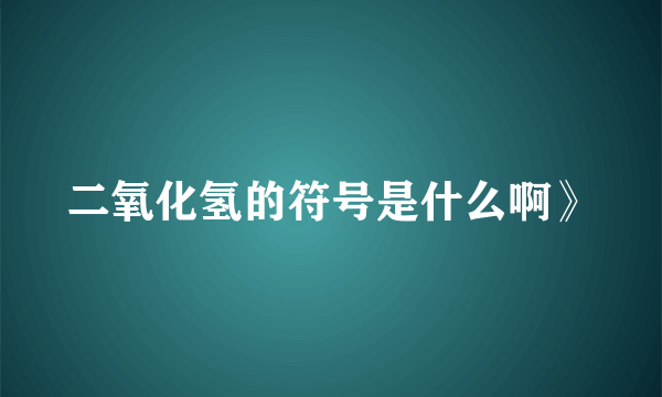 二氧化氢的符号是什么啊》