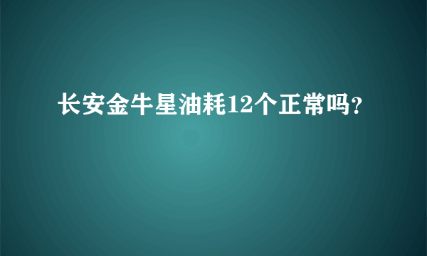 长安金牛星油耗12个正常吗？