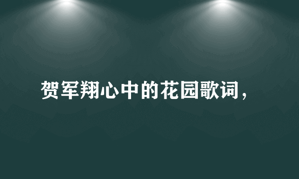 贺军翔心中的花园歌词，