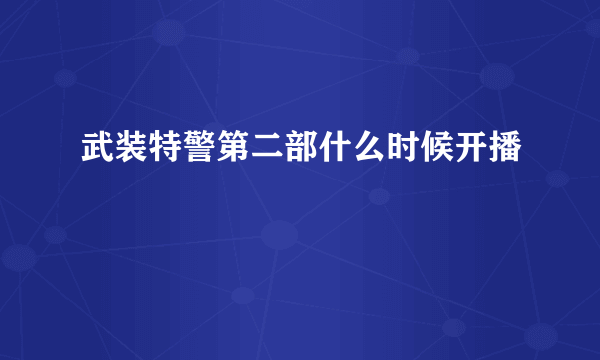 武装特警第二部什么时候开播