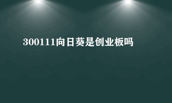 300111向日葵是创业板吗