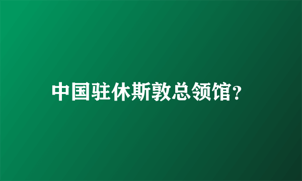 中国驻休斯敦总领馆？