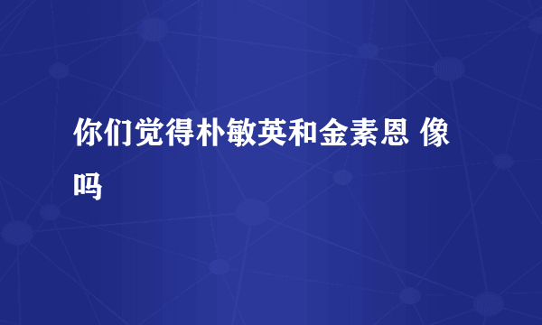 你们觉得朴敏英和金素恩 像吗