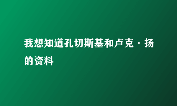 我想知道孔切斯基和卢克·扬的资料