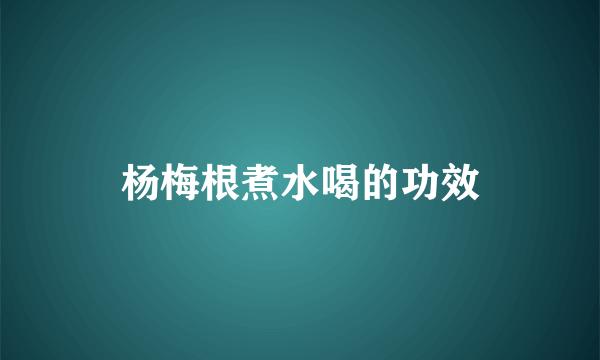 杨梅根煮水喝的功效