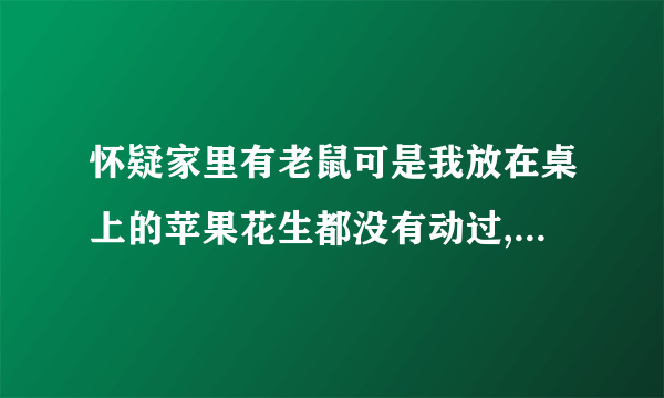 怀疑家里有老鼠可是我放在桌上的苹果花生都没有动过,到底怎么回事啊??